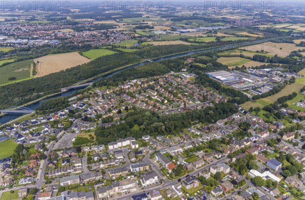 Aerial view, miners' housing estate Schlägelstrasse Knappenstrasse and Glück-Auf-Strasse with
