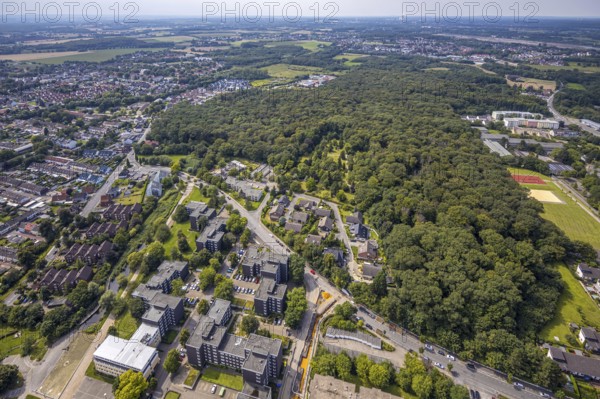 Aerial view, forest area Kleiweg and Am Südhang in Weddinghofen, Bergkamen, Ruhr area, North