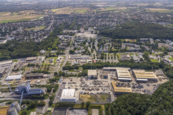 Aerial view, industrial area Neu-Monopol of the former Grimberg 1/2 mine in Bergkamen, Ruhr area,