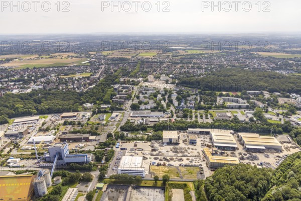 Aerial view, industrial area Neu-Monopol of the former Grimberg 1/2 mine in Bergkamen, Ruhr area,