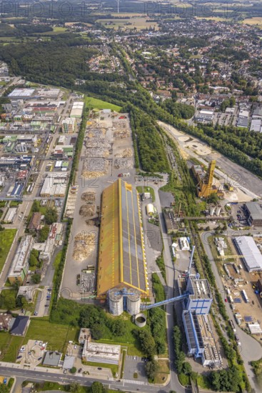 Aerial view, industrial estate Neu-Monopol with Umweltkontor Bergkamen in Bergkamen, Ruhr area,