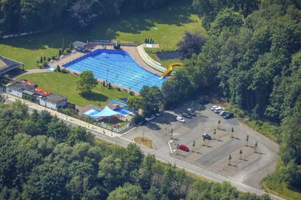 Aerial photo, Förderverein Freibad Neheim e.V., Neheim, Arnsberg, Sauerland, North