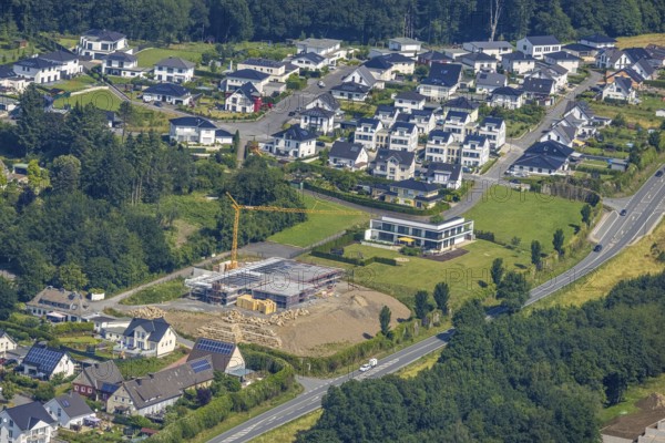 Aerial view, construction site new building Am Dollberg, Zur Waterlappe corner Zur Oldenburg,