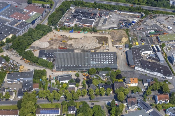 Aerial view, construction site at Graf-Gottfried-Straße, Neheim, Arnsberg, Sauerland, North