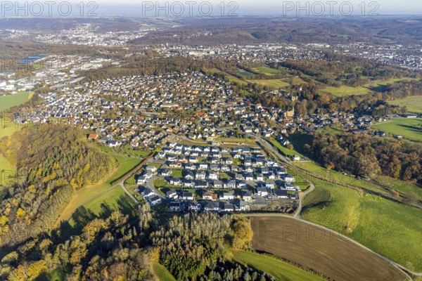 Aerial view, new housing estate Sternhelle-Ost on Ölinghauser Weg in the district of Herdringen in