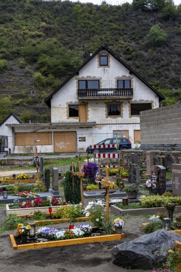 Reconstruction in the Ahr Valley, after the flood of July 2021, buildings that have not yet been