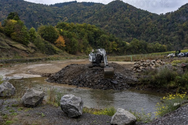 Reconstruction in the Ahr Valley, after the flood of July 2021, restoration of the river landscape,