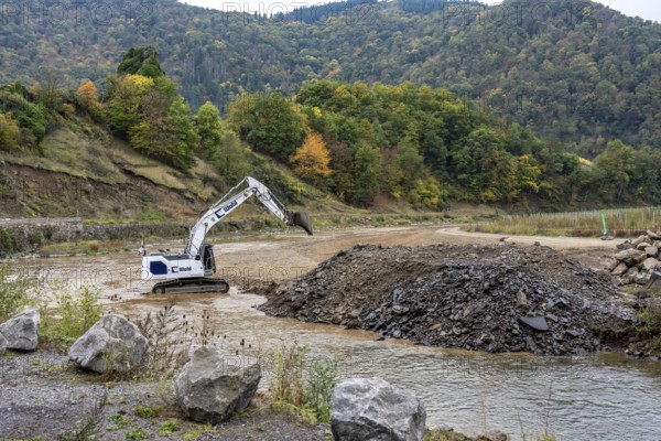 Reconstruction in the Ahr Valley, after the flood of July 2021, restoration of the river landscape,