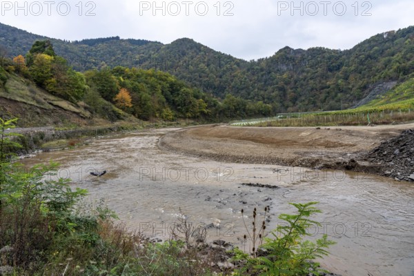 Reconstruction in the Ahr Valley, after the flood of July 2021, restoration of the river landscape,
