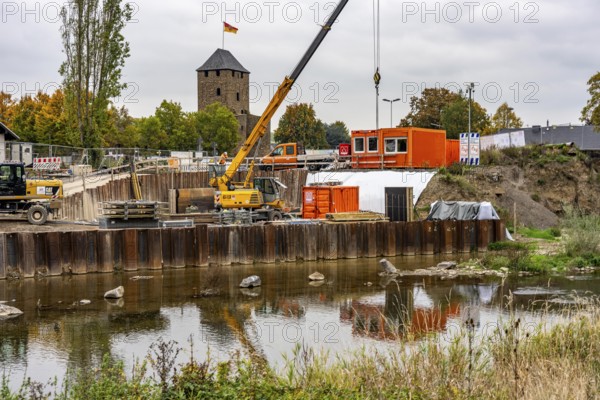 Reconstruction in the Ahr Valley, after the flood of July 2021, restoration of the river landscape,