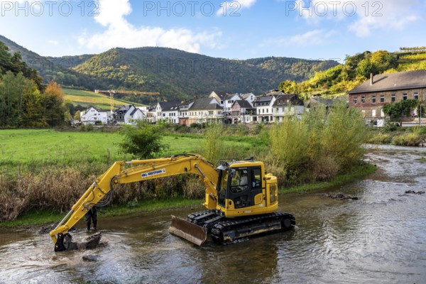 Reconstruction in the Ahr Valley, after the flood of July 2021, restoration of the river landscape,
