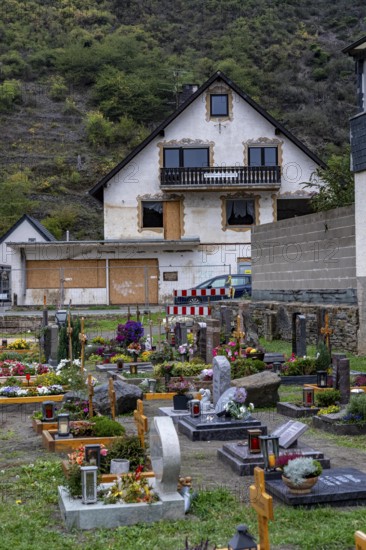 Reconstruction in the Ahr Valley, after the flood of July 2021, buildings that have not yet been