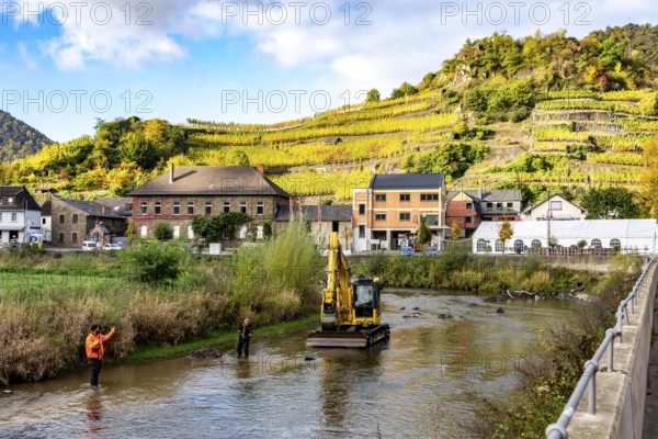Reconstruction in the Ahr Valley, after the flood of July 2021, restoration of the river landscape,