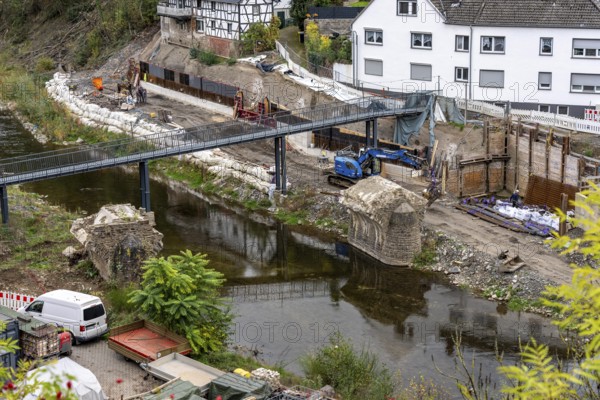 Reconstruction in the Ahr Valley, after the flood of July 2021, restoration of the river landscape,