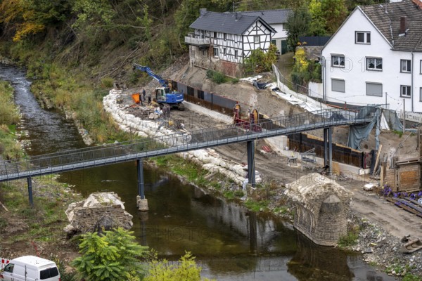 Reconstruction in the Ahr Valley, after the flood of July 2021, restoration of the river landscape,