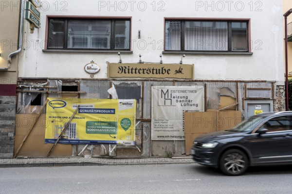 Reconstruction in the Ahr Valley, after the flood of July 2021, buildings that have not yet been