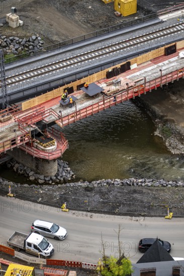Reconstruction in the Ahr Valley, after the flood of July 2021, restoration of the railway