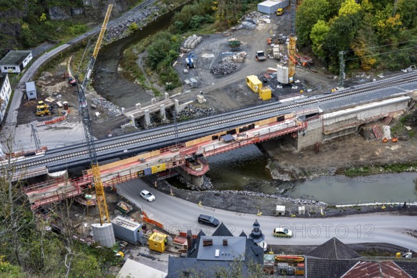 Reconstruction in the Ahr Valley, after the flood of July 2021, restoration of the railway