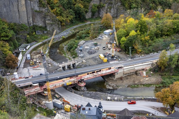 Reconstruction in the Ahr Valley, after the flood of July 2021, restoration of the railway