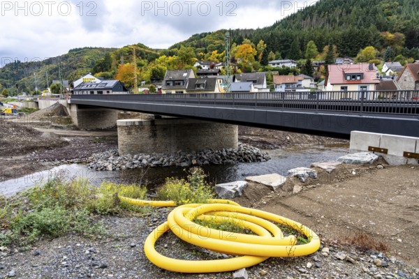 Reconstruction in the Ahr Valley, after the flood of July 2021, restoration of the railway