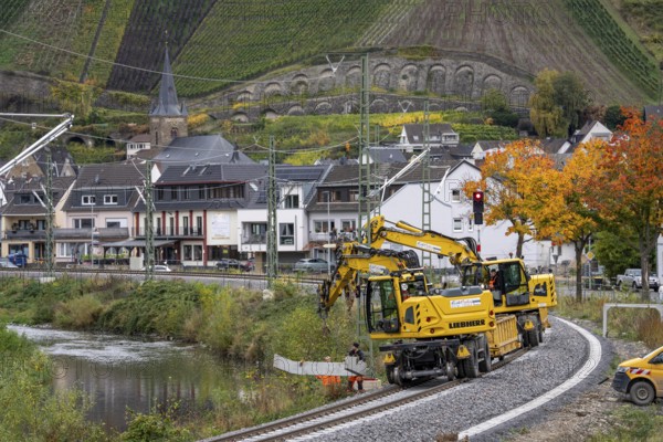 Reconstruction in the Ahr Valley, after the flood of July 2021, restoration of the railway