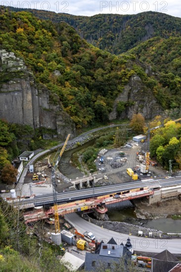 Reconstruction in the Ahr Valley, after the flood of July 2021, restoration of the railway