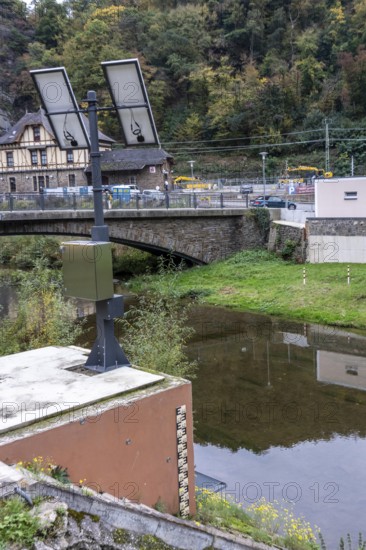 Reconstruction in the Ahr Valley, after the flood of July 2021, level measurement point on the