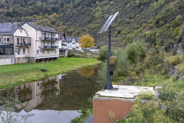 Reconstruction in the Ahr Valley, after the flood of July 2021, level measurement point on the