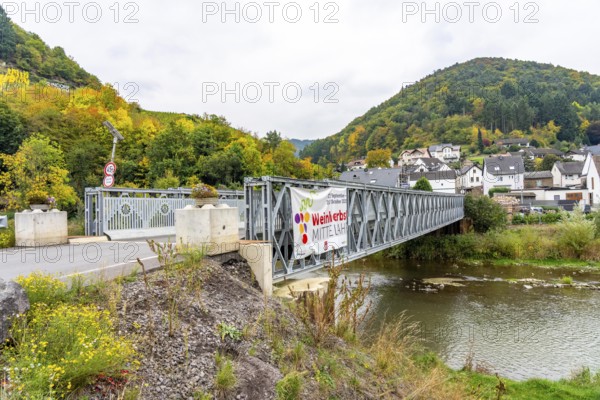 Temporary bridges across the Ahr, in the Ahr Valley, after the flood of July 2021, built by the