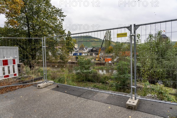 Temporary bridges across the Ahr, in the Ahr Valley, after the flood of July 2021, built by the