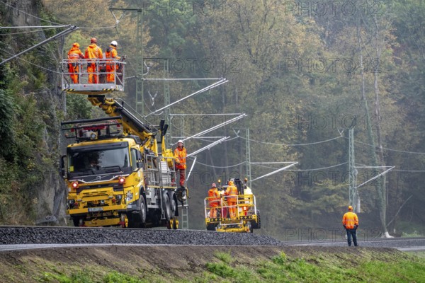 Reconstruction in the Ahr Valley, after the flood of July 2021, restoration of the railway