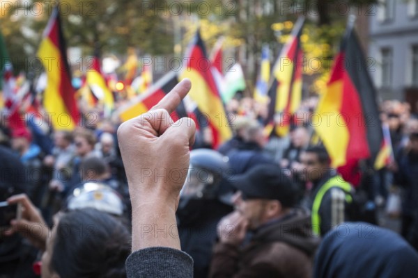 DEU Germany Germany Berlin Right demonstration 'We for Germany' passes through Berlin-Mitte. A