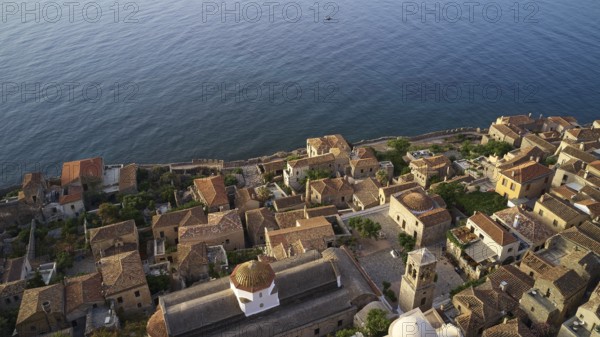 Drone shooting Sacred Church of Christ in Chains, Elkomenos Christos, Holy Church of the Virgin