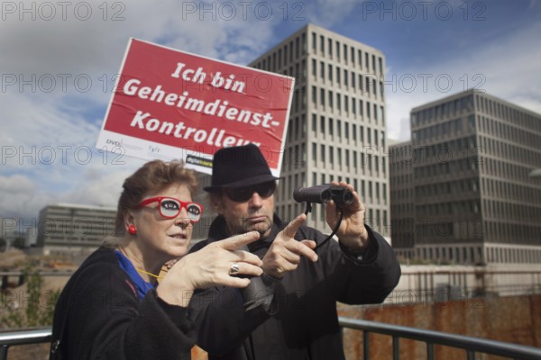DEU Germany Germany Berlin Campact protest against data collection, espionage and surveillance in