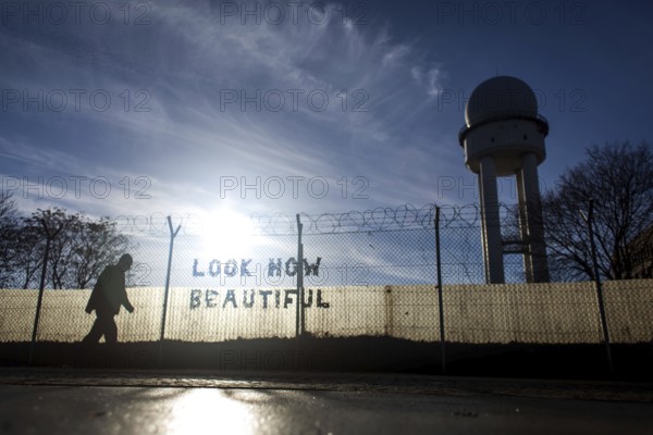 DEU Germany Berlin 'Look how beautiful, 'an installation on the fence of the former Tempelhof