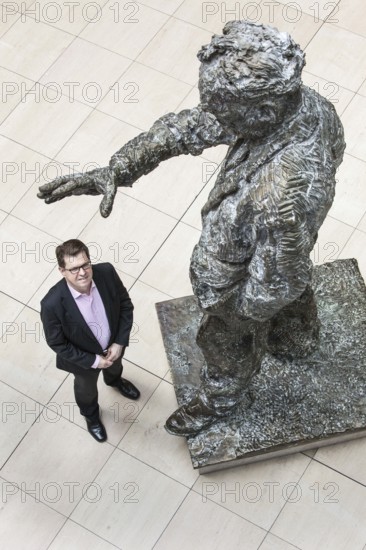DEU Germany Germany Berlin SPD party vice Ralf Stegner poses with the Willy Brandt memorial at the