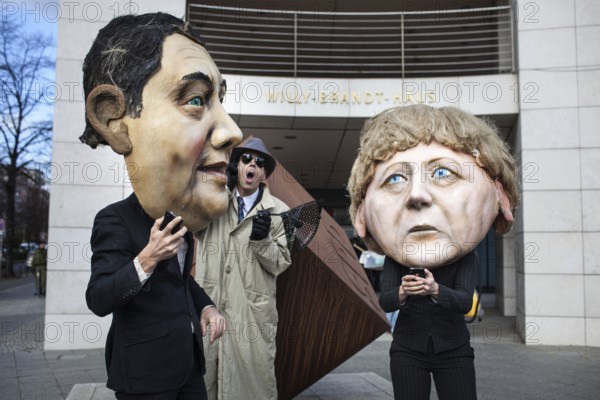 DEU Germany Germany Berlin protest action by Campact against NSA espionage in front of the SPD