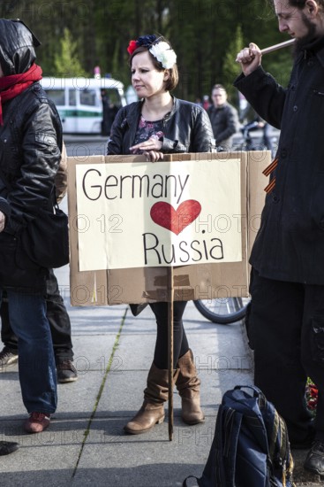 DEU Germany Germany Berlin Pro-Russian demonstration against NATO expansion in Ukraine and for