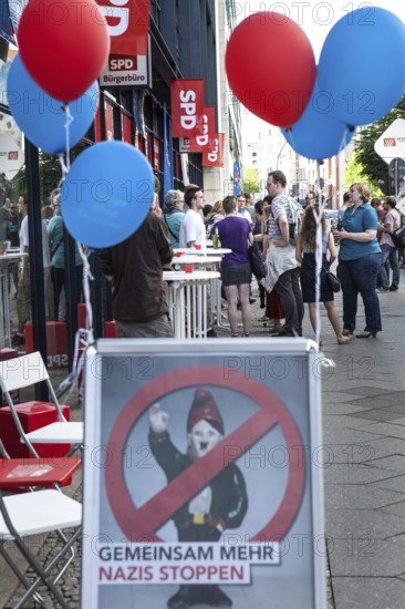 DEU Germany Germany Berlin election party at the SPD party headquarters with anti-Nazi poster in