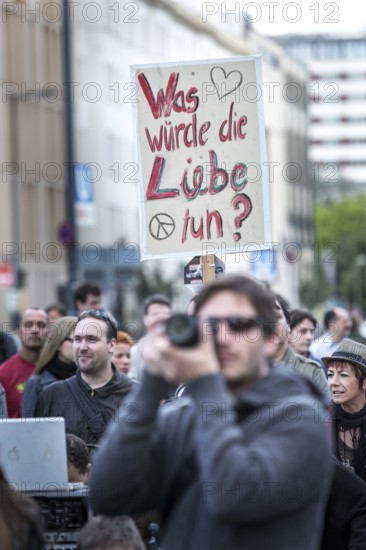 DEU Germany Germany Berlin Monday demonstration on Potsdamer Platz, as an alternative during the