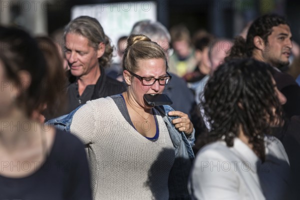 DEU Germany Germany Berlin Monday demonstration on Potsdamer Platz, as an alternative during the