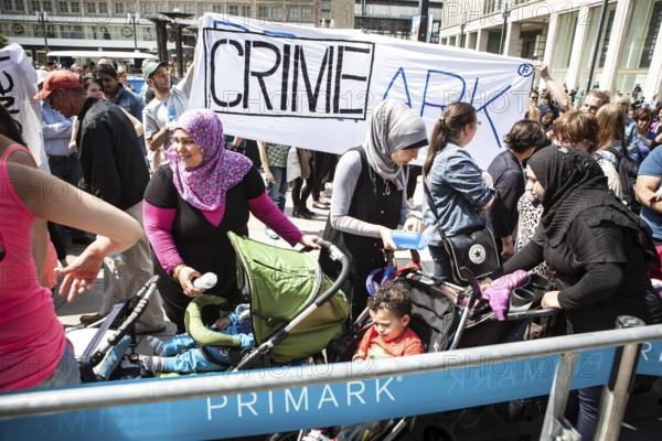 DEU Germany Germany Berlin Opening of a Primark movie at Alexanderplatz. Protests by several groups