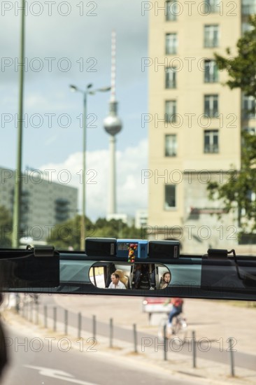 DEU Germany Germany Berlin city tour in a bus with a view of the television tower at Straußberger