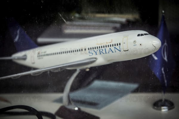 DEU Germany Germany Berlin Lonely shop window of the Syrian airline Syrian Air on Bundesallee in