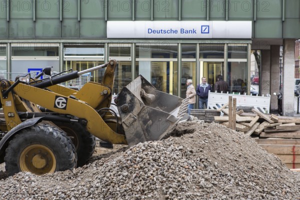 DEU Germany Germany Berlin Construction site in front of a Deutsche Bank branch on Karl-Marx-Straße