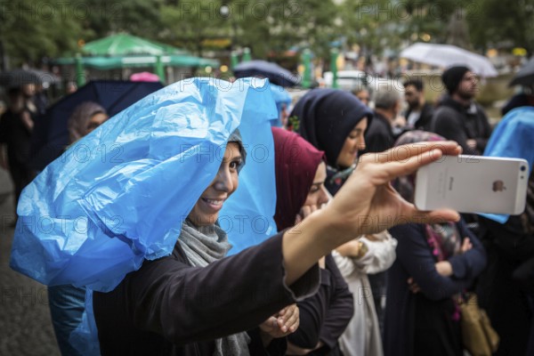 DEU Germany Germany Berlin Protest rally against intolerance of wearing headscarves and the ban on