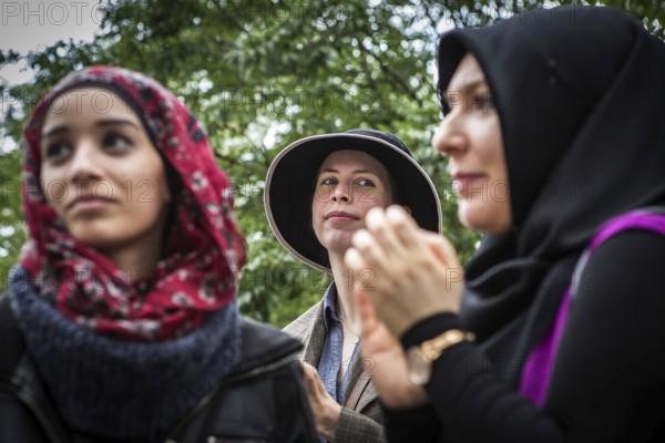 DEU Germany Germany Berlin Protest rally against intolerance of wearing headscarves and the ban on