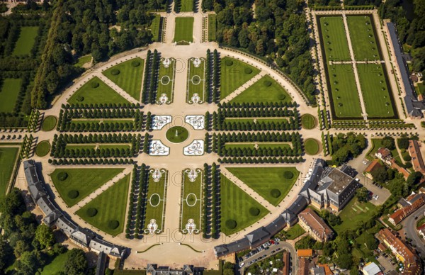French Garden, Barck Garden with longitudinal and transverse axes, Schwetzingen Palace with Palace