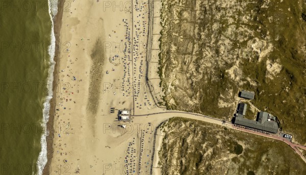 White Dune, beach restaurant, aerial view, Norderney, North Sea, North Sea island, East Frisian