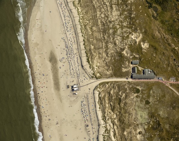 White Dune, beach restaurant, aerial view, Norderney, North Sea, North Sea island, East Frisian